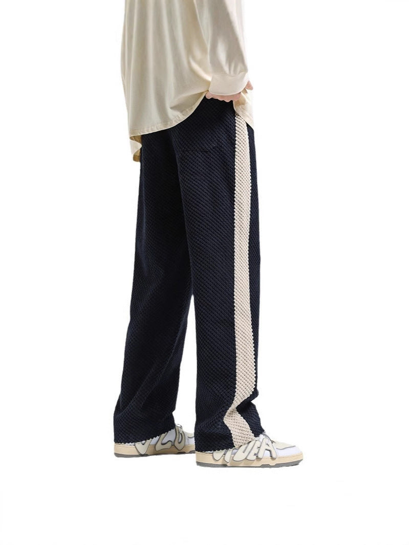 Damen Bequeme Freizeithose mit strukturiertem Stoff und seitlichen Streifen WW