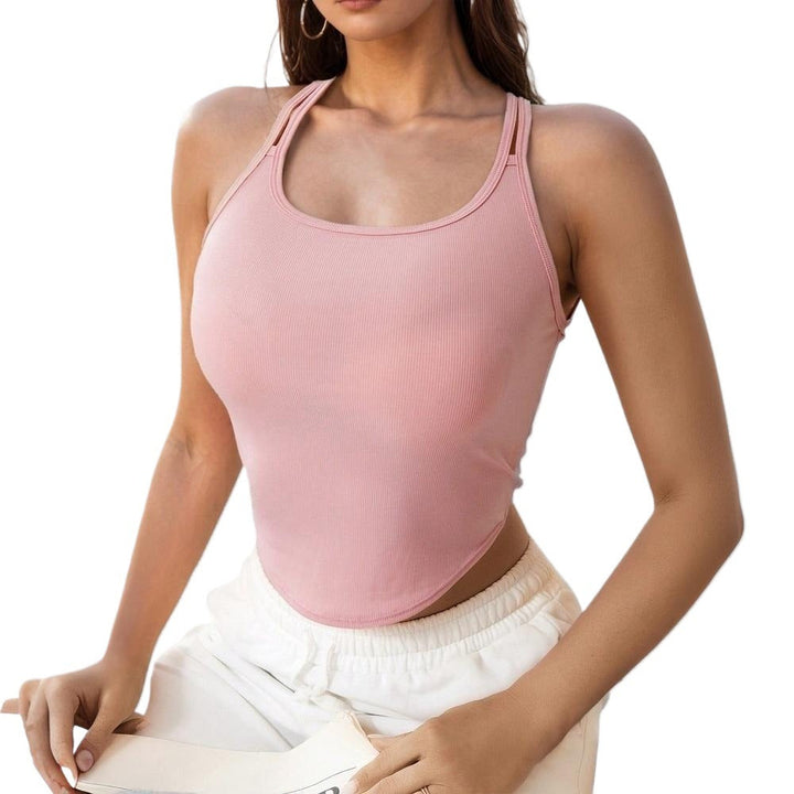 Damen Sportliches Crop-Top mit schmalen Spaghetti-Trägern W&W Mode
