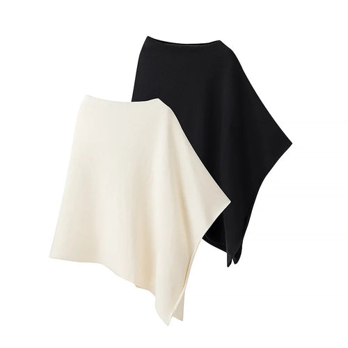 Damen Schalponcho aus hochwertiger Wolle und elastischem Material WW