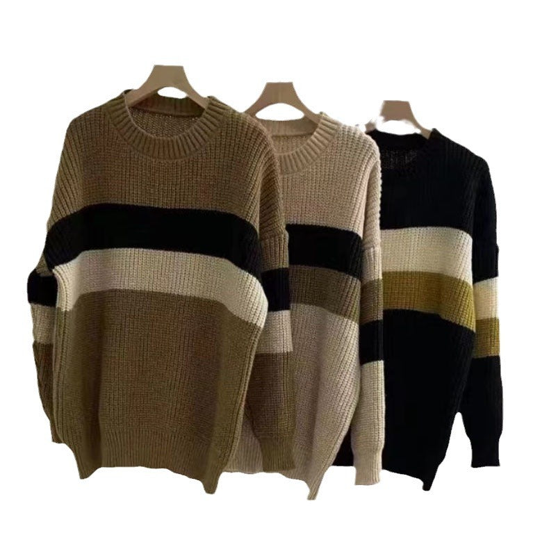 Damen Lässiger Strickpullover im modernen Blockdesign mit extra weitem Schnitt WW