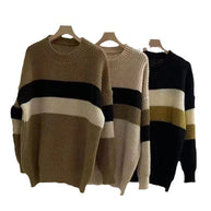 Damen Lässiger Strickpullover im modernen Blockdesign mit extra weitem Schnitt WW