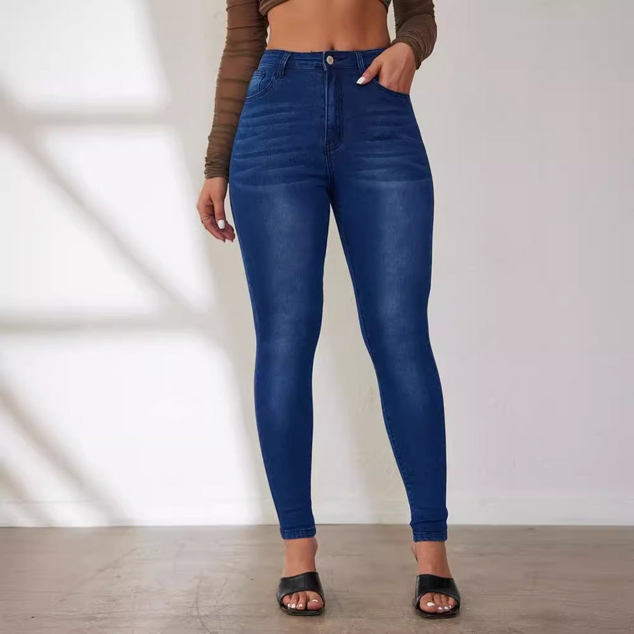Damen Skinny-Jeans mit hohem Bund und figurbetonter Passform WW