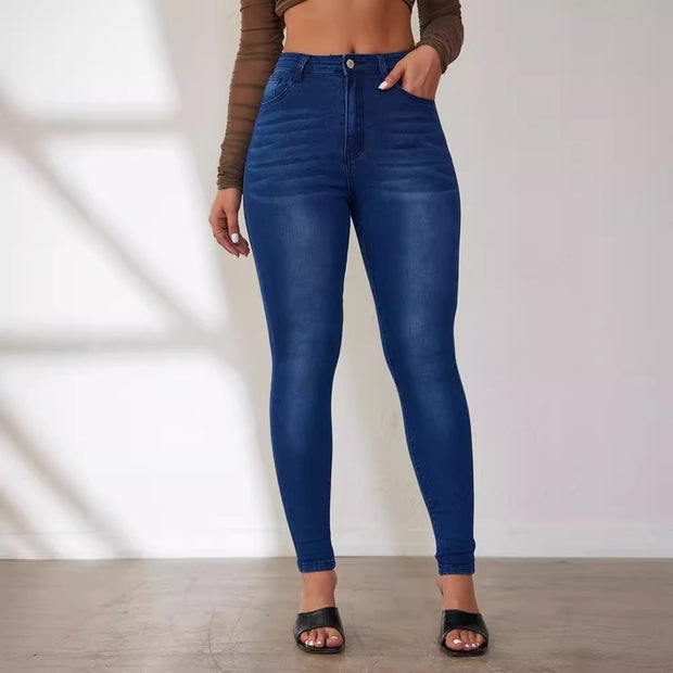 Damen Skinny-Jeans mit hohem Bund und figurbetonter Passform WW
