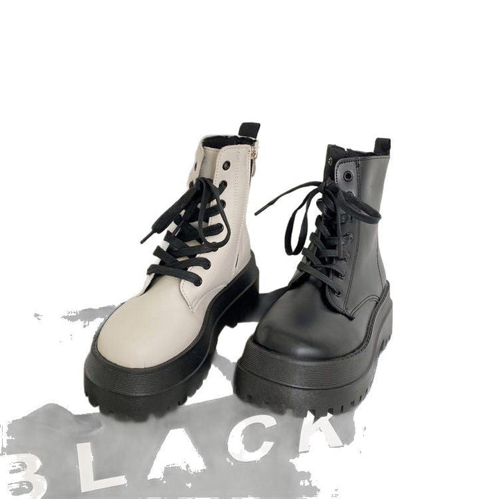 Damen Schnürstiefel mit robuster Plateausohle und elegantem Obermaterial W&W Mode
