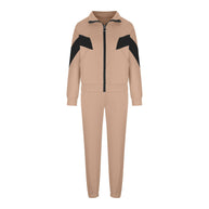 Damen sportlicher Funktionsanzug mit Reißverschluss und modernen Farbblocks WW