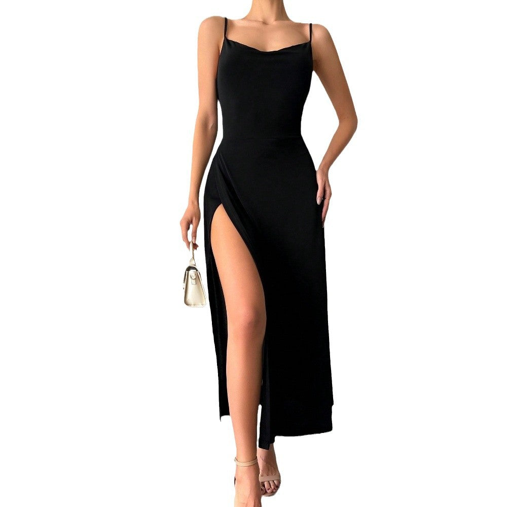 Damen Maxikleid mit raffiniertem Schlitz und verstellbaren Spaghettiträgern W&W