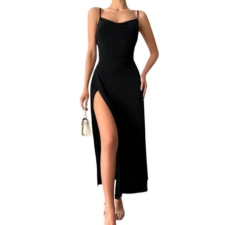 Damen Maxikleid mit raffiniertem Schlitz und verstellbaren Spaghettiträgern W&W Mode
