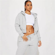 Damen Relaxed-Fit Sweat-Set mit Kapuze und weiten Hosen WW