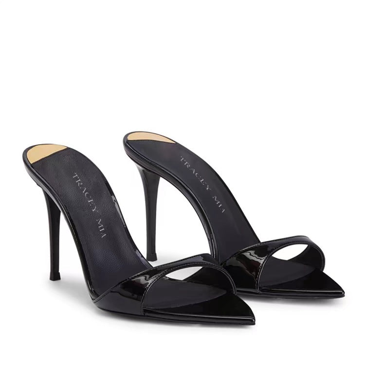 Damen Spitzer Zeh Offene Ferse Stilettos WW