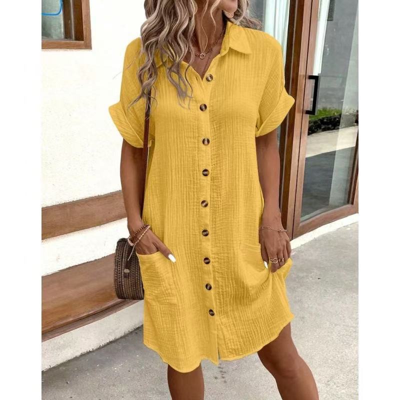 Damen Hemdkleid mit Knopfverschlüssen und praktischen Seitentaschen WW