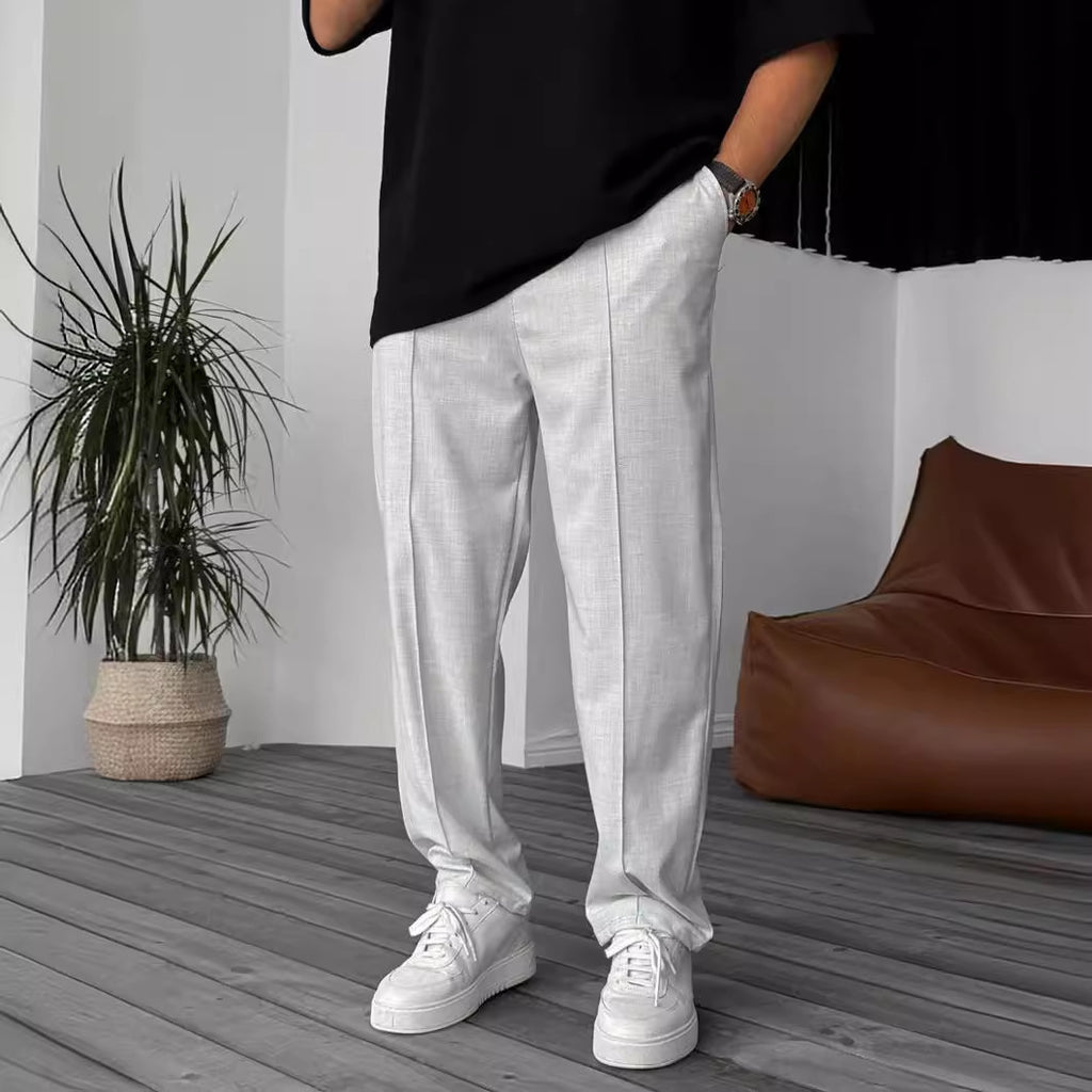 Herren elegante und bequeme Chinohose mit Falten WW