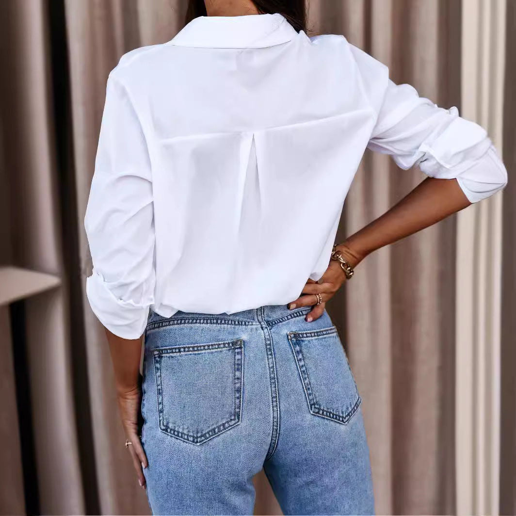 Damen Relaxed Fit Knopfverschluss Hemd WW