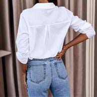 Damen Relaxed Fit Knopfverschluss Hemd WW