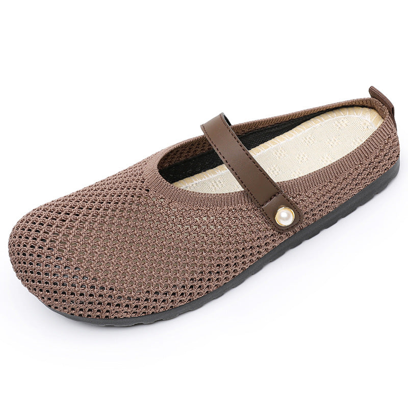 Femme Stylische Mary Jane Stil Netzflats WW