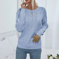 Damen Strickpullover mit trendy Zopfmuster WW