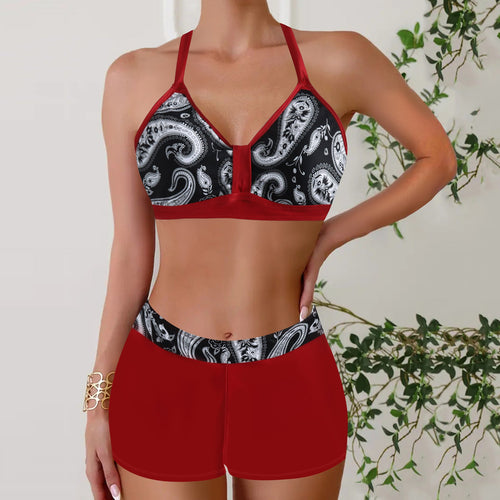 W&W Mode – Bikini mit hoher Taille und geometrischem Muster
