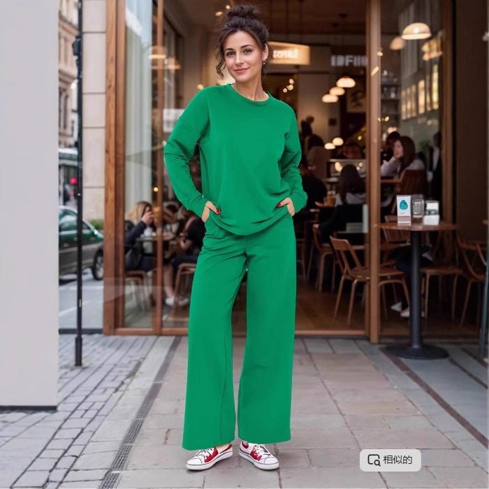 Damen Bequemes Freizeit-Loungewear-Set mit weitem Schnitt WW