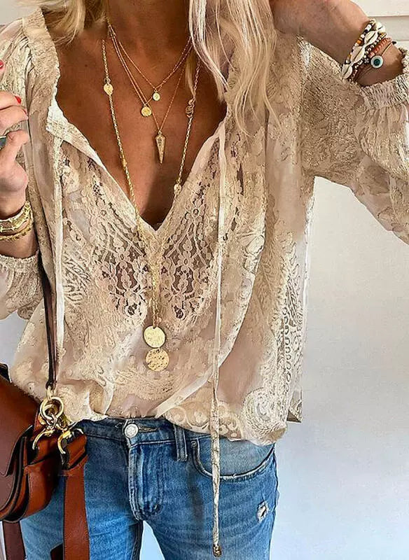 WW | Bluse Mit Spitzendetails