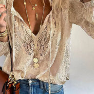 WW | Bluse Mit Spitzendetails