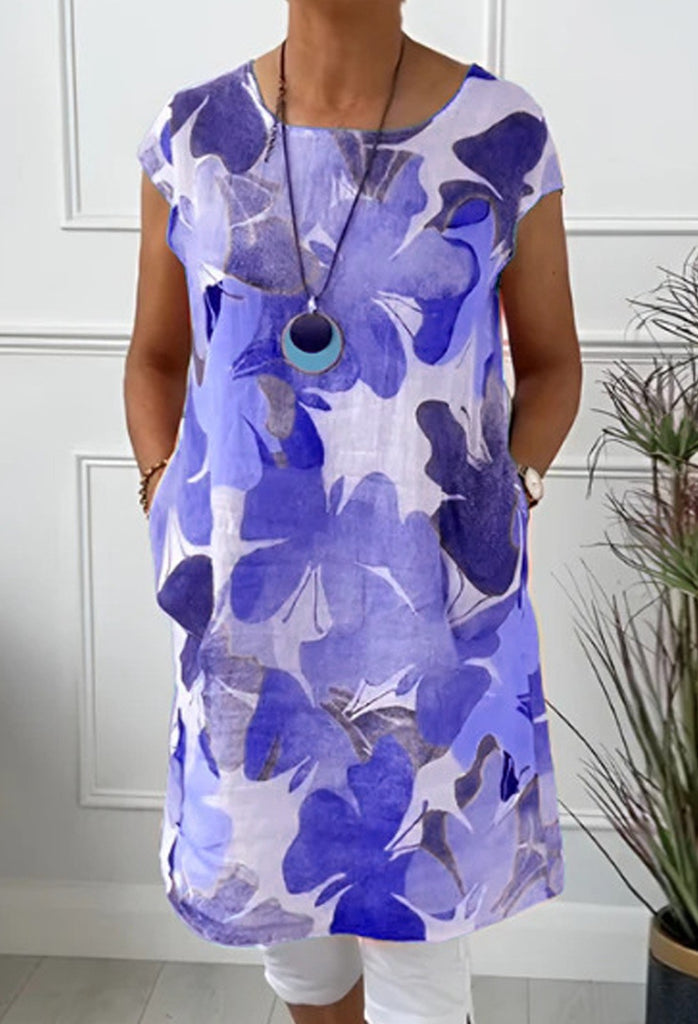 Damen Strandkleid mit floralem Design und praktischen Eingrifftaschen WW