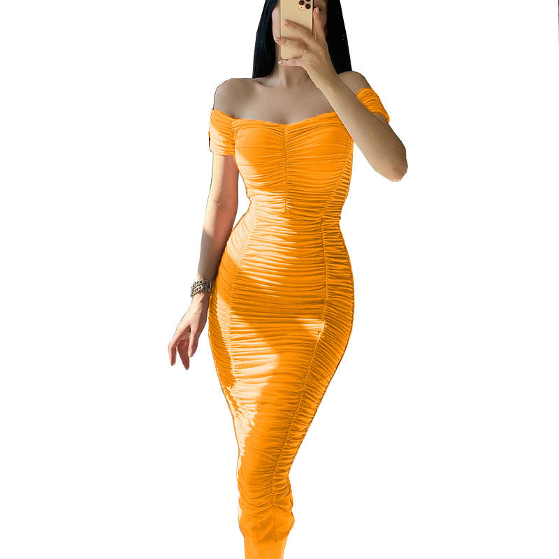 Damen figurbetontes Wickelkleid mit Raffungen WW