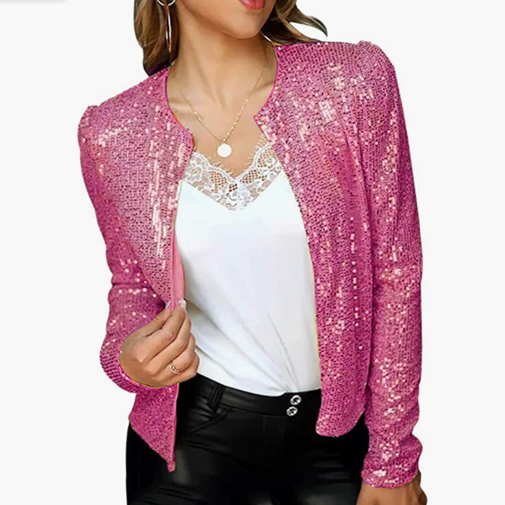 Damen Glitzernde Strickjacke WW