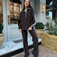 Damen Sportlicher Freizeitanzug mit hohem Kragen WW