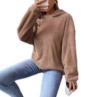 Damen Kuscheliger Hoodie mit Peter Pan Kragen WW