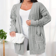 Damen Strickjacke mit strukturiertem Muster und praktischen Taschen WW