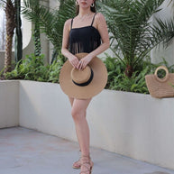 Damen Fransen-Bikini-Set mit modischem Oberteil und figurbetontem Unterteil WW