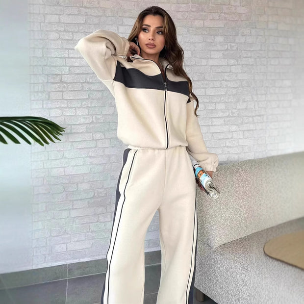 Damen sportliches Fleece-Set mit hohem Kragen und feuchtigkeitsregulierenden Eigenschaften WW