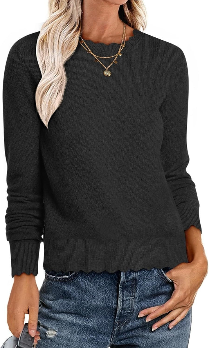 Damen Sweater mit Wellenkante W&W Mode