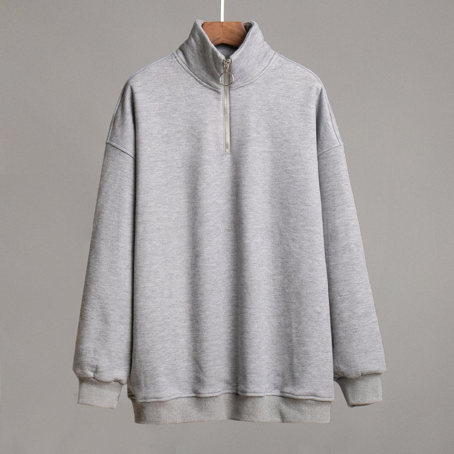 Damen Sportlicher Stehkragen Pullover WW