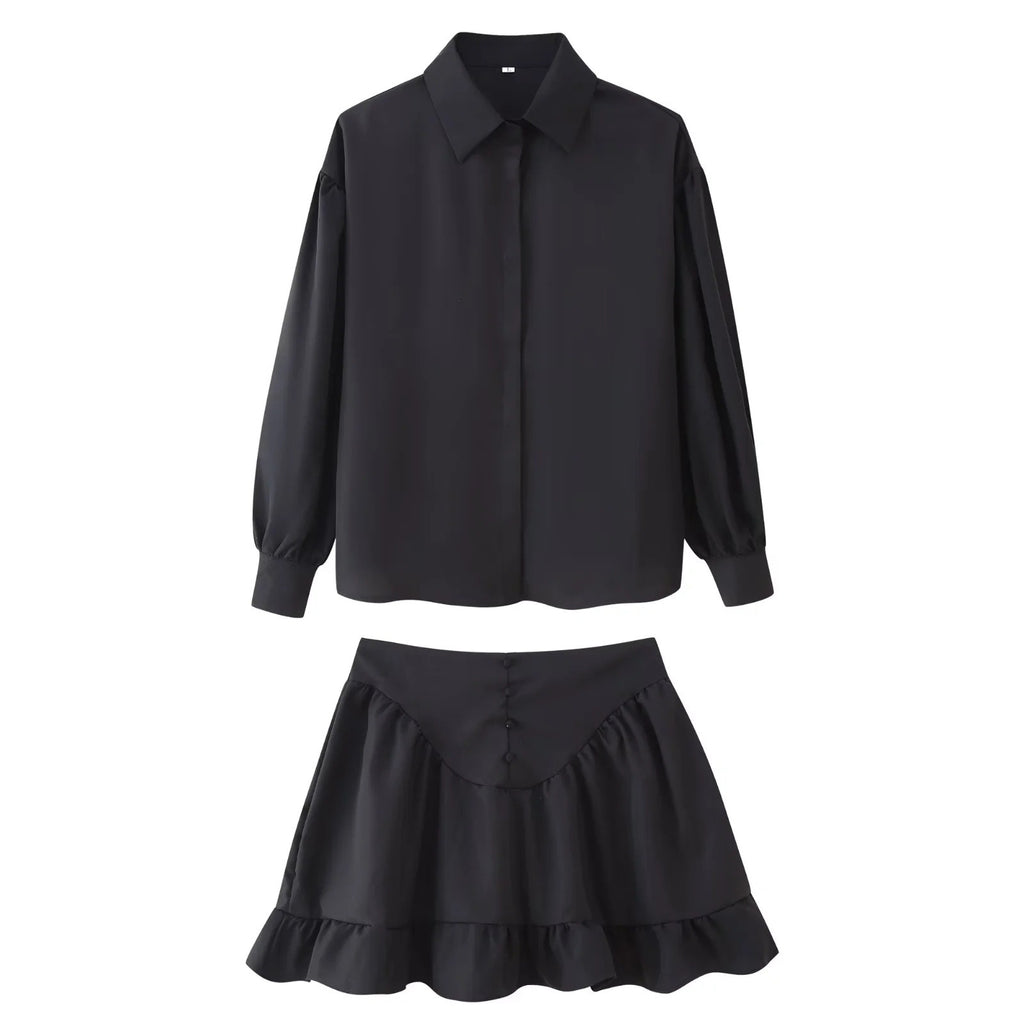 Damen elegantes Set aus Bluse und Rock W&W