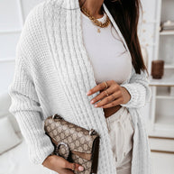 Damen Strick-Cardigan mit strukturiertem Muster und offenem Schnitt WW