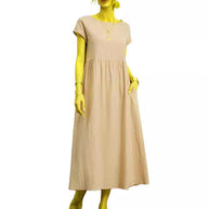 Damen Midikleid mit lässigem Schnitt und seitlichen Taschen WW