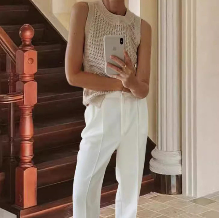 Damen Strickoberteil mit raffiniertem Lochmuster W&W Mode