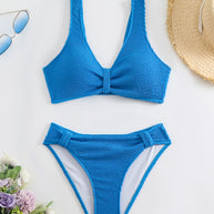 Damen Bikini mit strukturiertem Oberteil und hoher Taille WW