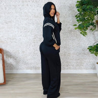 Damen sportliches Lounge-Set mit modernem Hoodie und weitem Hosen WW