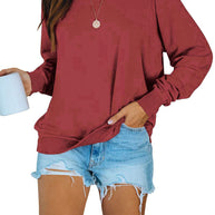 Damen Bequemer Oversized Pullover Sweatshirt WW