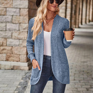 Damen Strickjacke mit strukturiertem Design und praktischen Taschen WW