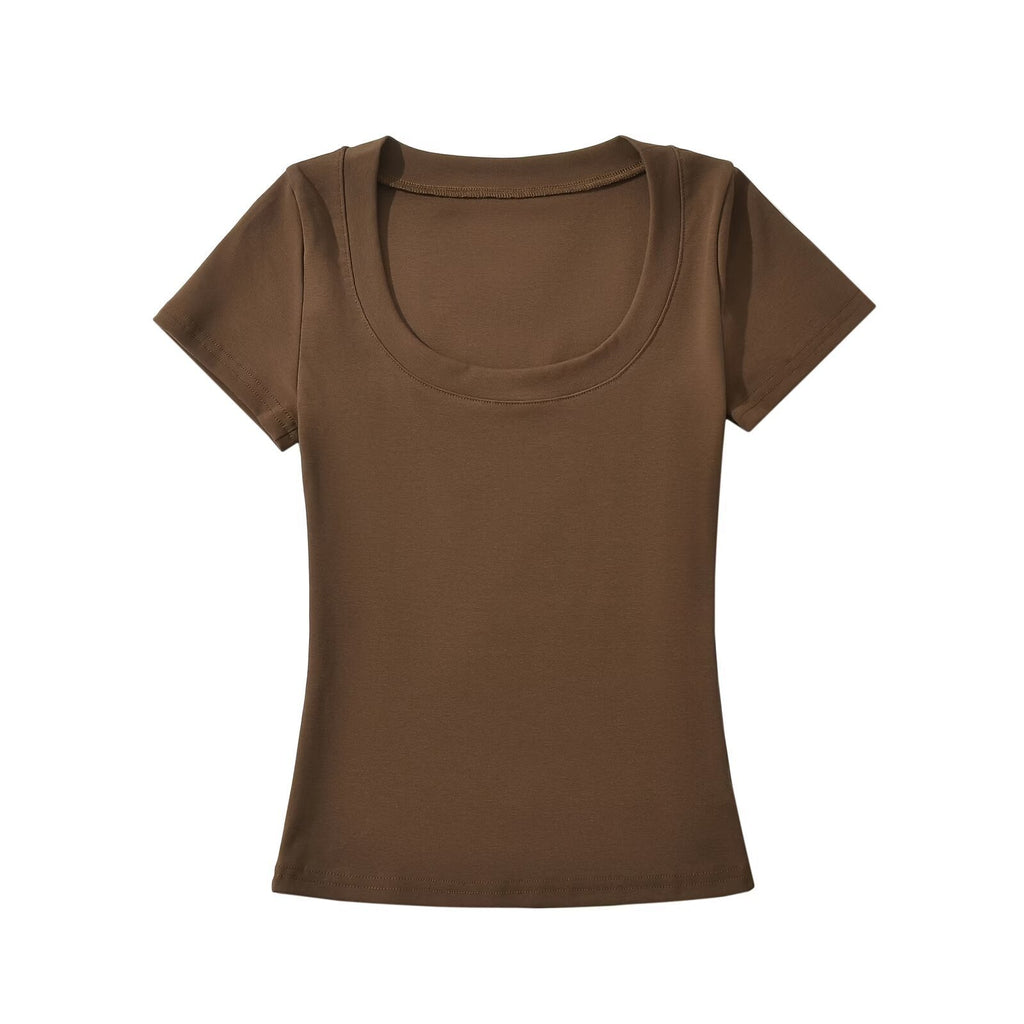 Frau Scoop Neck Enges T-Shirt WW