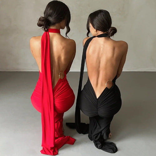 W&W Mode | Sexy Rückenfrei Slim Fit Ärmellos Elegante Abendkleid