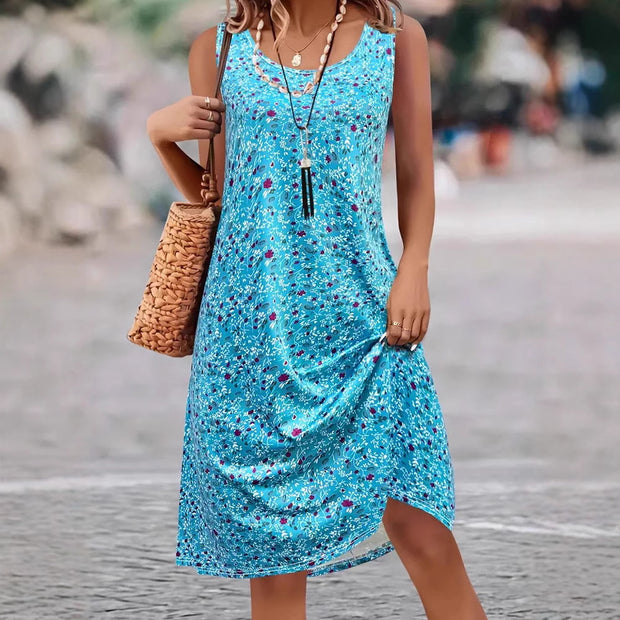 Damen Sommerliches Blütenmuster Kleid WW