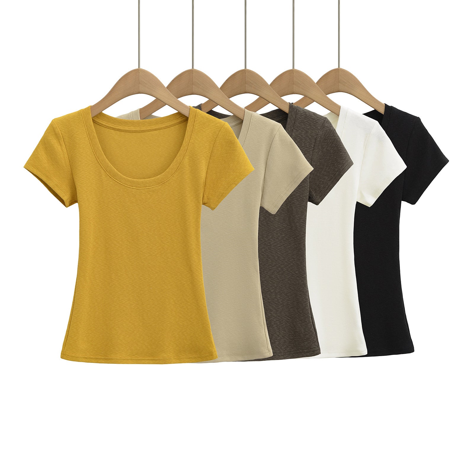 Damen Rundhals T-Shirt aus atmungsaktivem Material mit strukturierter Oberfläche WW