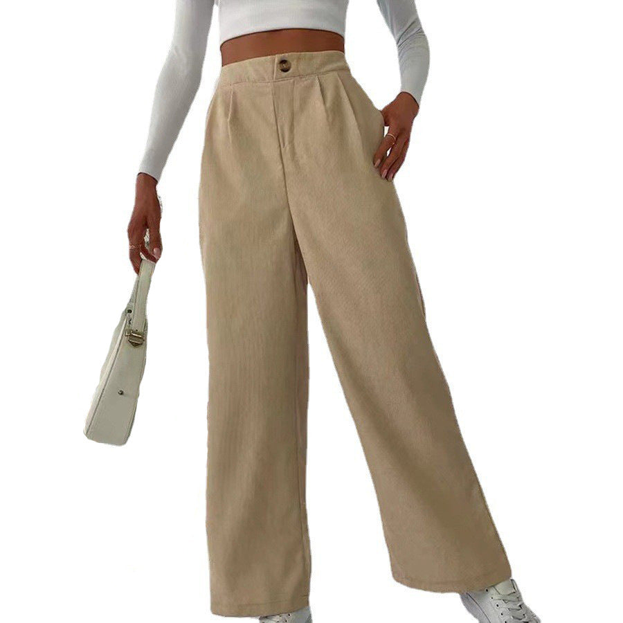 Damen Weite Hochbundhose mit Falten WW