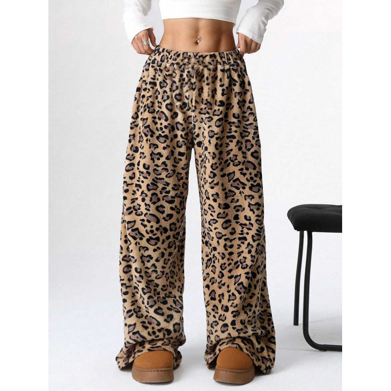 Damen Bequeme Hosen mit Leopardenmuster WW