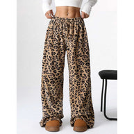 Damen Bequeme Hosen mit Leopardenmuster WW