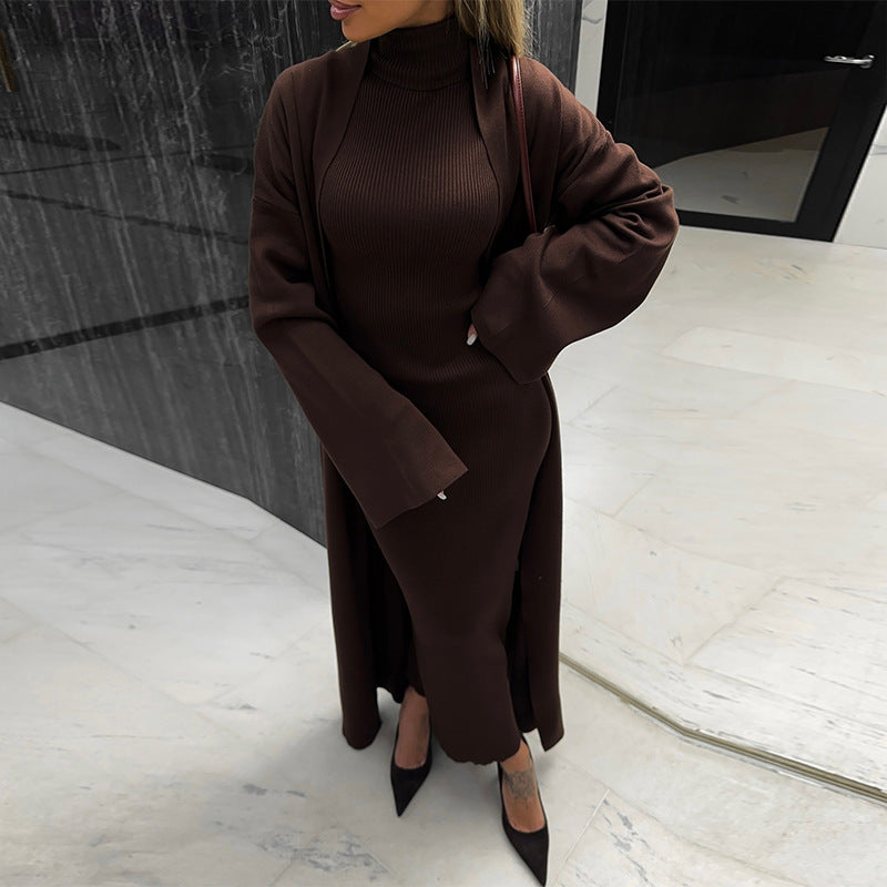 Damen Strick Kleid mit Longcardigan WW