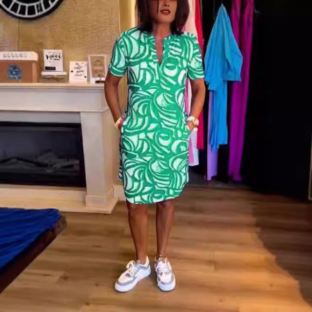 Damen Sommerkleid mit modernem Muster WW